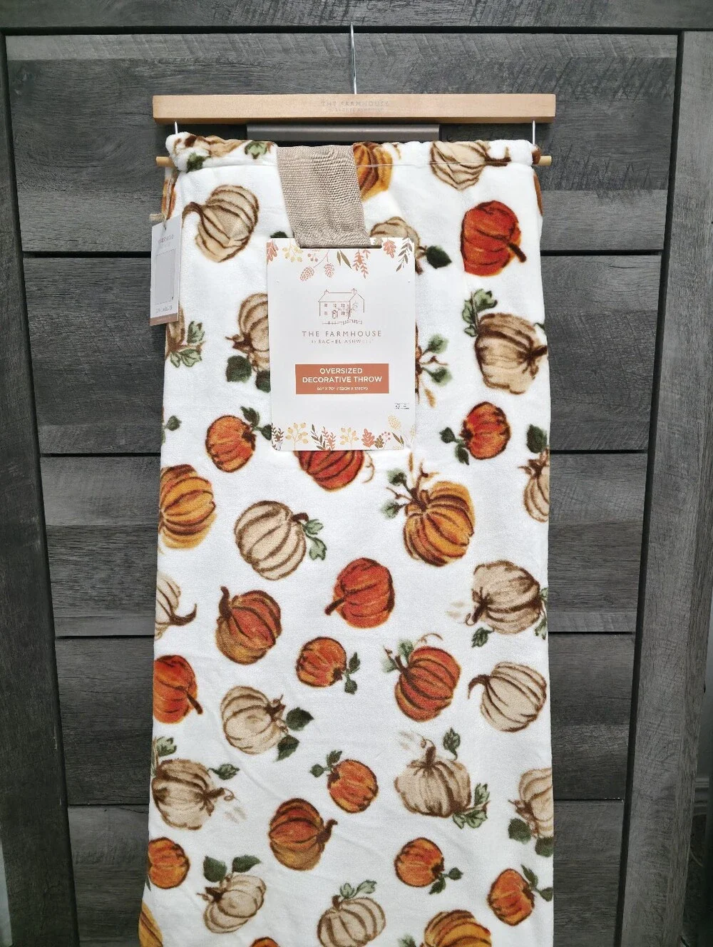 The Farmhouse Halloween Fall Pumpkin Throw Blanket by Rachel Ashwell